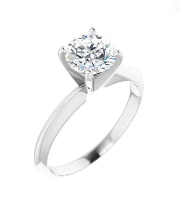 photo number one of 14 karat white gold 4 prong solitaire engagement ring with 3/4 carat round diamond with I1 clarity and G/H color item 001-421-00047