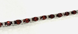 photo of 7'' sterling silver 7.8 carat garnet bracelet item 001-225-00134