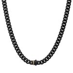 photo of 24'' matte finish 8mm black IP stainless steel cuban chain with double press box clasp item 001-325-00147