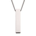 photo of Sterling silver Monolith engravable pendant with 24'' curb chain item 001-325-00154