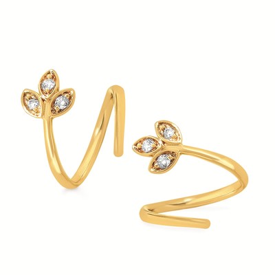 photo number one of 14 karat yellow gold earrings with diamond accents item 001-115-00737