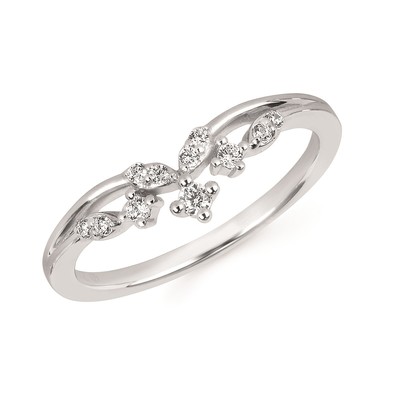 photo number one of 14 karat white gold diamond ring .13 total weight item 001-120-00367