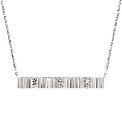 photo number one of 18'' adjustable chain with diamond accented bar pendant item 001-130-00779