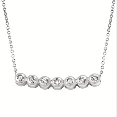 photo number one of Sterling silver 18'' adjustable chain with .16 total diamond weight pendant item 001-130-00785