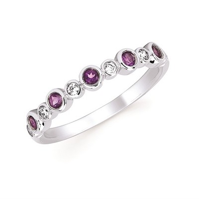 photo number one of 14 karat white gold amethyst and diamond ring item 001-220-00688