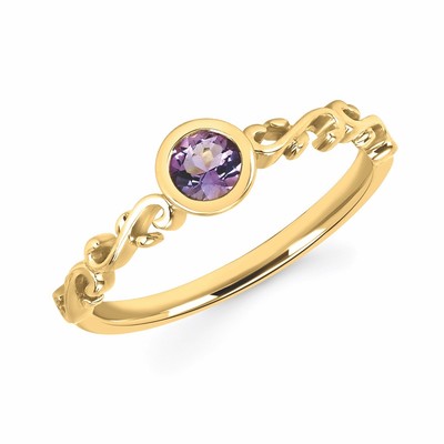 photo number one of 14 karat yellow gold ring with one .24 carat amethyst item 001-220-00708