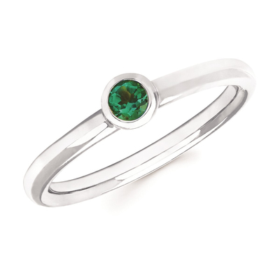 photo number one of Sterling Silver emerald ring item 001-220-00709