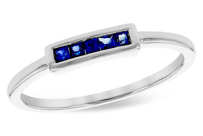 photo number one of 14 karat white gold blue sapphire ring item 001-220-00774