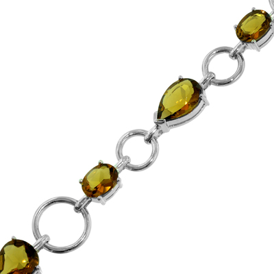 photo number one of Sterling silver 7'' bracelet with 11.42 carats of citrines item 001-225-00106