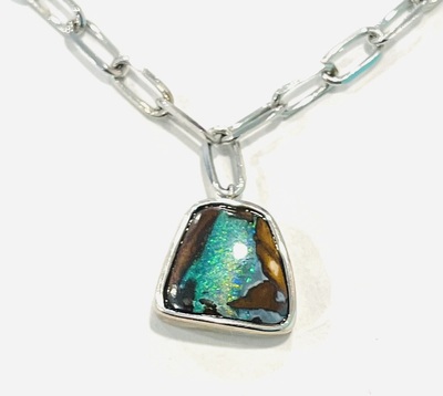 photo number one of Australian Boulder Opal pendant on 18'' sterling silver chain item 001-230-01362