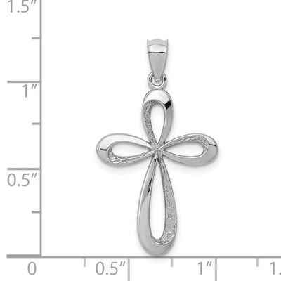 photo number one of 18'' pendant chain with 14 karat white gold cross pendant item 001-310-00300