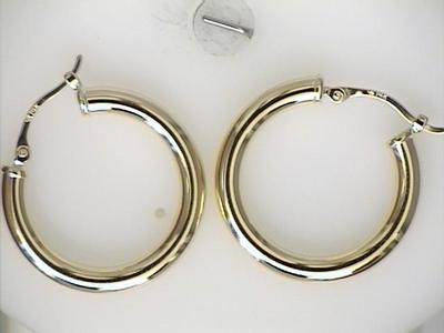 photo number one of 14ky 3x20mm tube hoop earring. item 001-315-00706