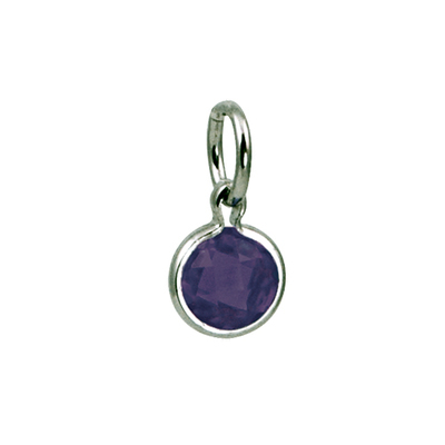 photo number one of Sterling silver synthetic June round birthstone charm item 001-410-00496