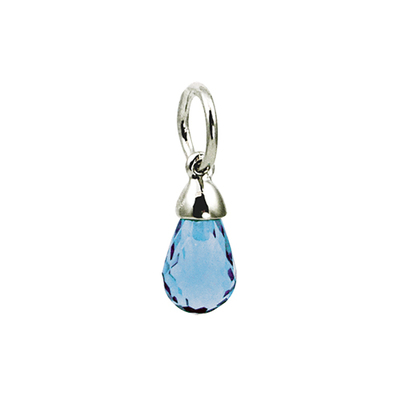 photo number one of Sterling silver slide-on synthetic December briolette birthstone charm item 001-410-00511