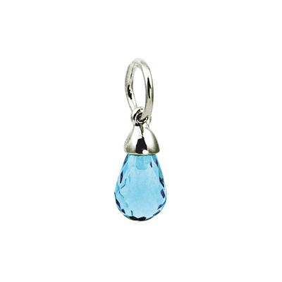 photo number one of Sterling silver slide-on synthetic March Briolette birthstone charm item 001-410-00612