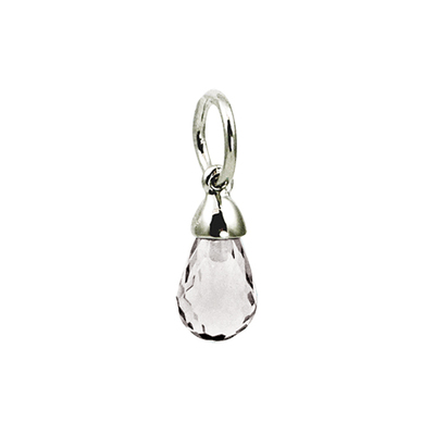 photo number one of Sterling silver slide-on synthetic April briolette charm item 001-410-00677