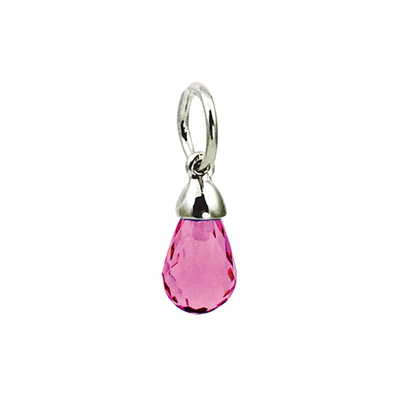photo number one of Sterling silver slide-on synthetic October briolette birthstone charm item 001-410-00682