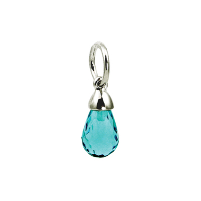 photo number one of Sterling silver slide-on synthetic December briolette birthstone charm item 001-410-00684