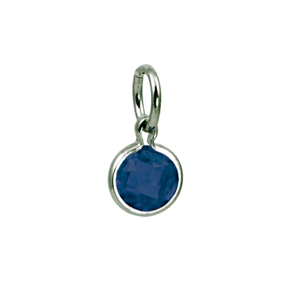 photo number one of Sterling silver synthetic September round birthstone charm item 001-410-00700