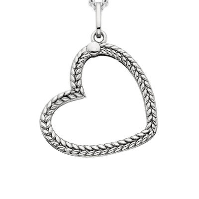 photo number one of Sterling silver 18'' chain with braided heart pendant item 001-410-00725