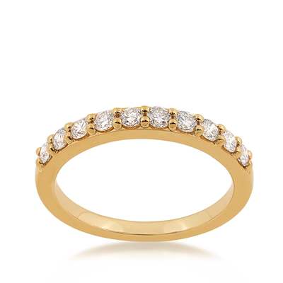 photo number one of 14 karat yellow gold anniversary band with 1/2 carat of diamonds item 001-425-00150