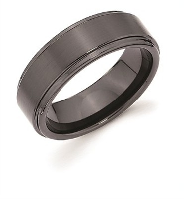 photo number one of Black ceramic band 7mm with step edge size 11 item 001-430-00847