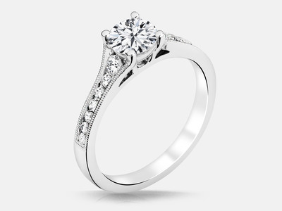 photo number one of 14 karat with gold engagement ring with 0.27 carat total diamond weight of accents (Center Stone Sold Separately) item 001-500-00004