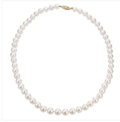 photo number one of 18'' 14 karat yellow gold 6-6.5mm freshwater pearl necklace item 001-610-00909