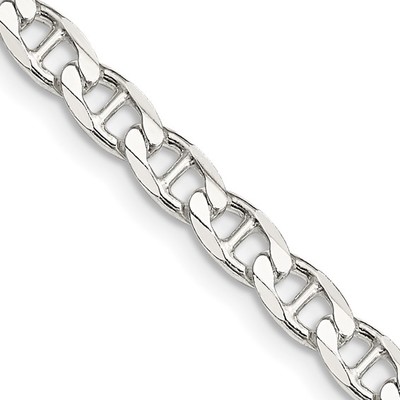 photo number one of 20'' sterling silver 4.65mm flat cuban anchor chain with lobster clasp item 001-705-02053