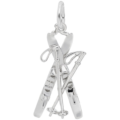 photo number one of Sterling silver skis charm item 001-710-01460