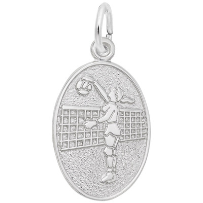photo number one of Sterling silver Volleyball charm (engravable) item 001-710-01867
