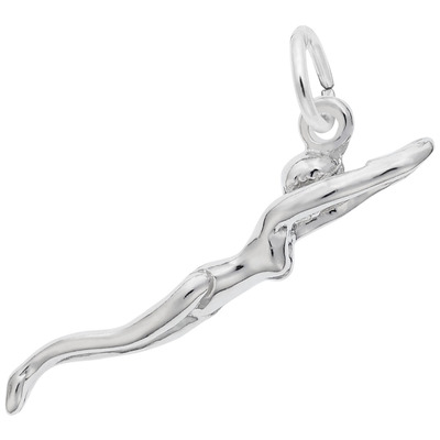 photo number one of Sterling silver Female Swimmer charm item 001-710-02029