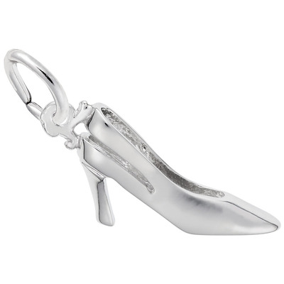 photo number one of Sterling silver sling back heel charm item 001-710-02450