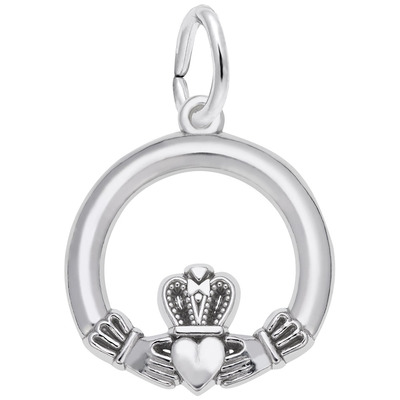 photo number one of Sterling silver Claddagh charm item 001-710-02760