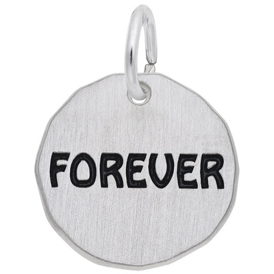 photo number one of Sterling silver Forever charm (engravable) item 001-710-02820