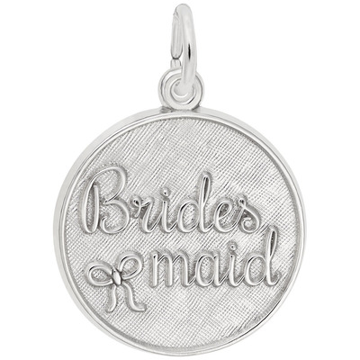 photo number one of Sterling Silver Bridesmaid disc charm (engravable) item 001-710-02859