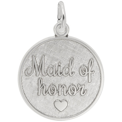 photo number one of Sterling Silver Maid of Honor disc charm (engravable) item 001-710-02862