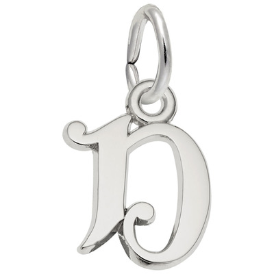 photo number one of Sterling silver ''D'' charm item 001-710-03191