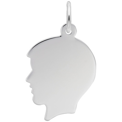 photo number one of Sterling silver Boy Head charm item 001-710-03196