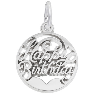 photo number one of Sterling silver Happy Birthday charm item 001-710-03215