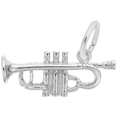 photo number one of Sterling silver trumpet charm item 001-710-03378