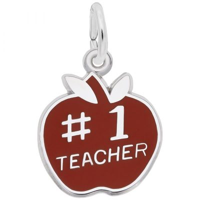 photo number one of Sterling silver teacher charm item 001-710-03384