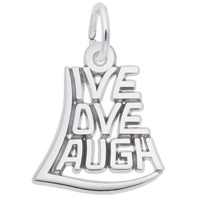 photo number one of Sterling silver Live Love Laugh charm item 001-710-03394