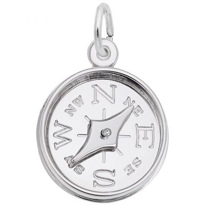 photo number one of Sterling silver compass charm item 001-710-03395