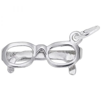 photo number one of Sterling silver glasses charm item 001-710-03443