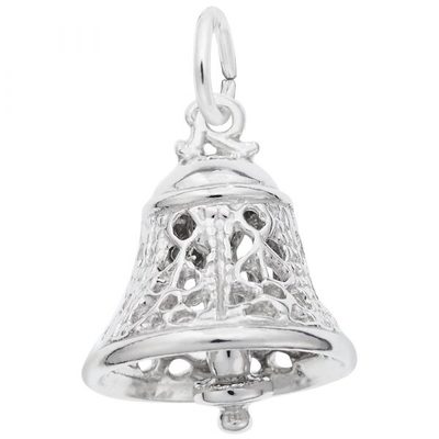 photo number one of Sterling silver Filigree bell charm item 001-710-03485