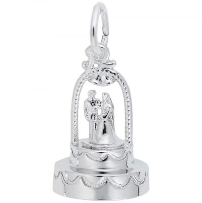 photo number one of Sterling silver Wedding Cake charm item 001-710-03486
