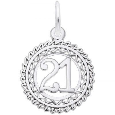 photo number one of Sterling silver 21 charm item 001-710-03489