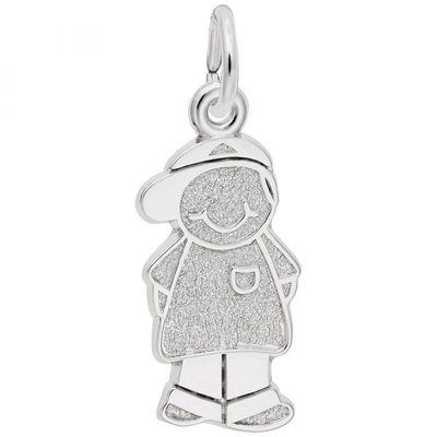 photo number one of Sterling silver boy with baseball cap charm item 001-710-03493