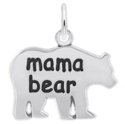 photo number one of Sterling silver engravable Mama Bear charm item 001-710-03500